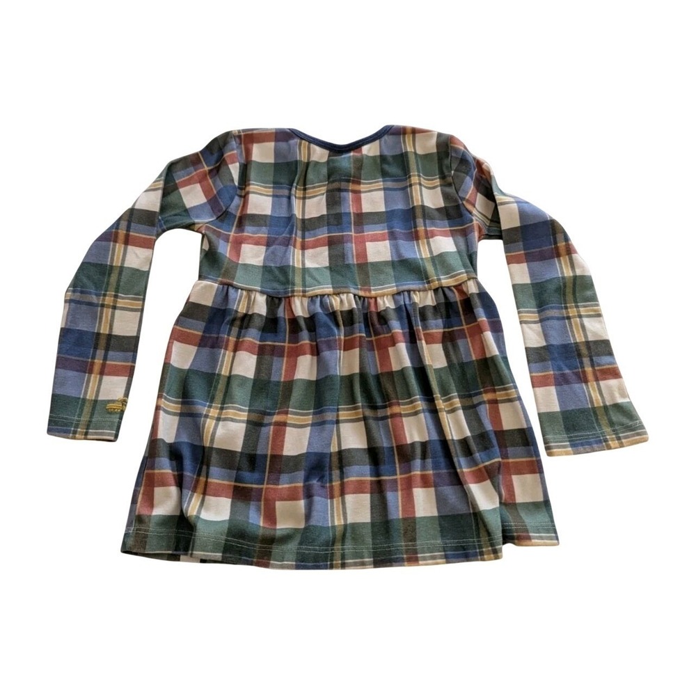 Lulu + Roo Girls 6 The Polar Express Plaid Christmas Holiday Henley Dress Train - Picture 3 of 8